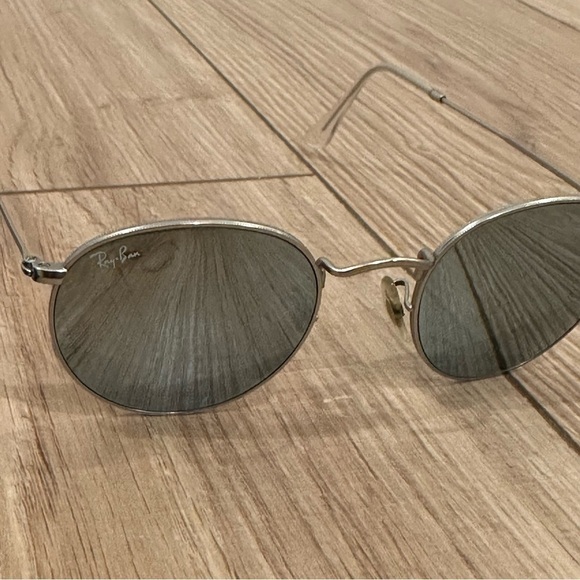 Ray-Ban RB3447 Mirrored Silver Round Sunglasses - Picture 8 of 14